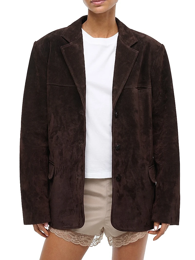 Natalie Suede Oversized Jacket
