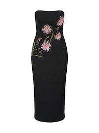 Brooke Floral Beaded Ponte Sheath Dress