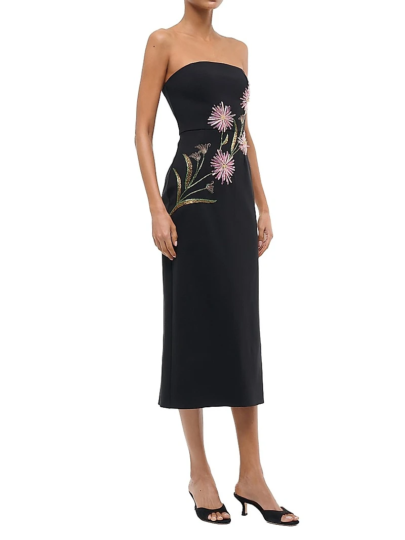 Brooke Floral Beaded Ponte Sheath Dress