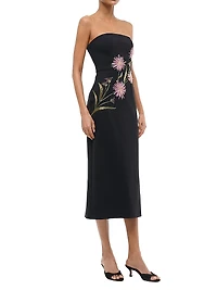 Brooke Floral Beaded Ponte Sheath Dress