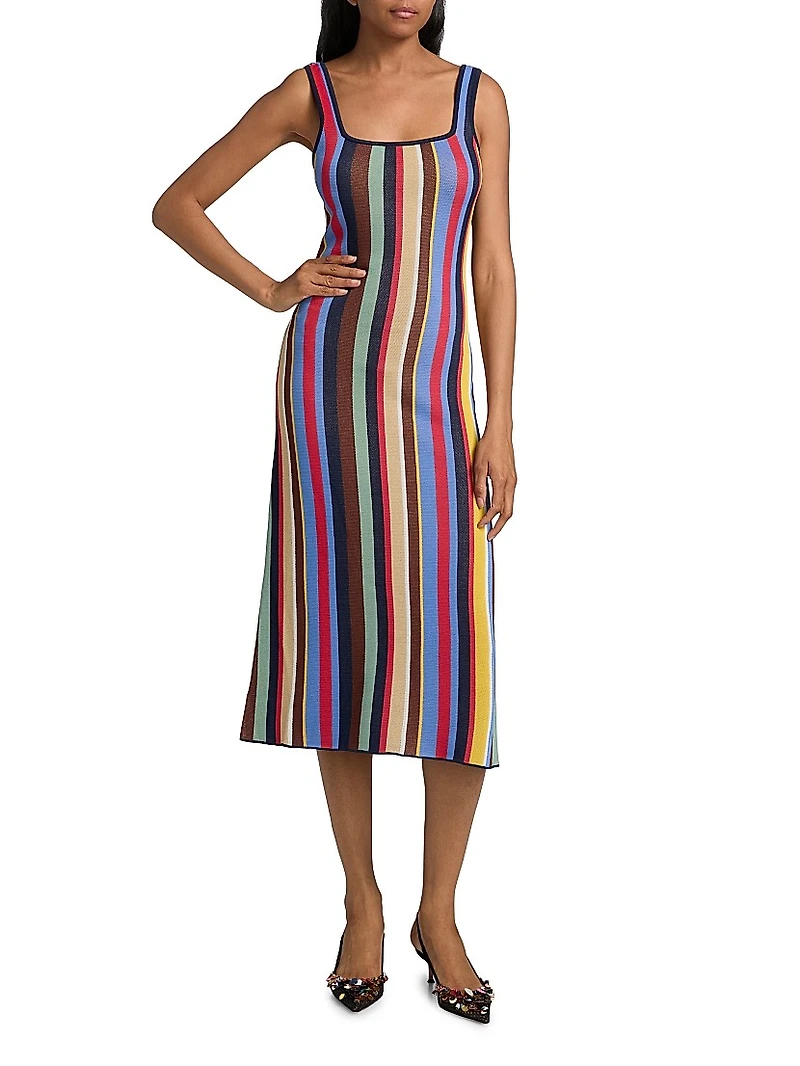 Katie Market Stripe Midi-Dress