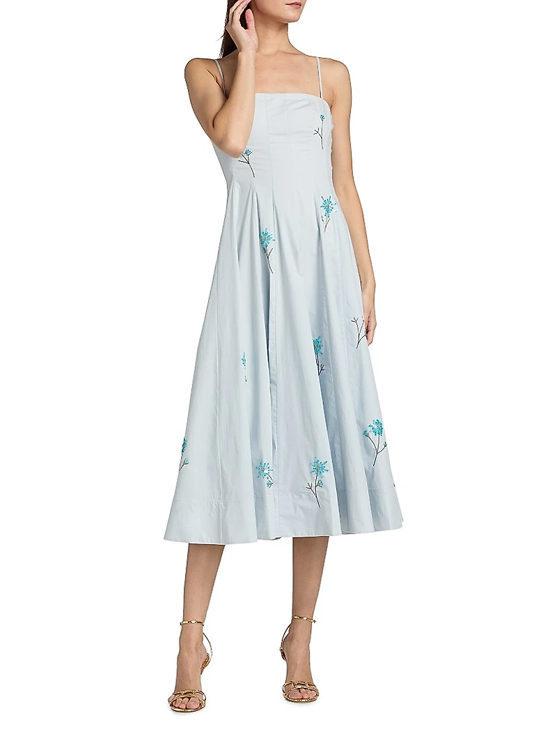 Wylie Embellished Poplin Midi-Dress
