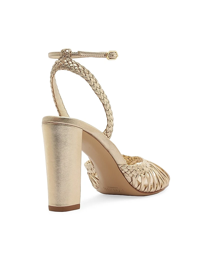 Agatha 90MM Metallic Leather Sandals