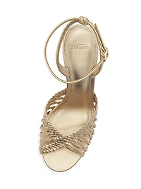 Agatha 90MM Metallic Leather Sandals