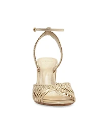 Agatha 90MM Metallic Leather Sandals