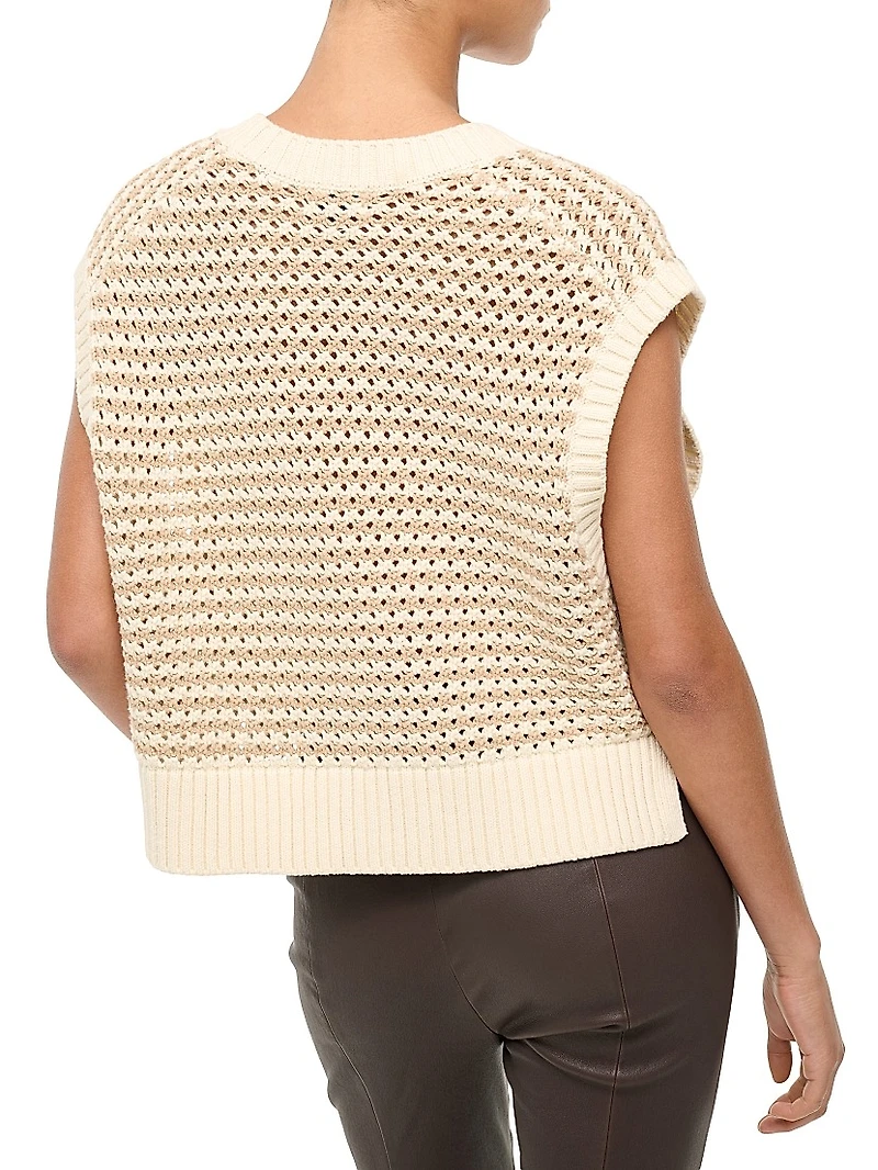 Americana Striped Crochet Crop Sweater