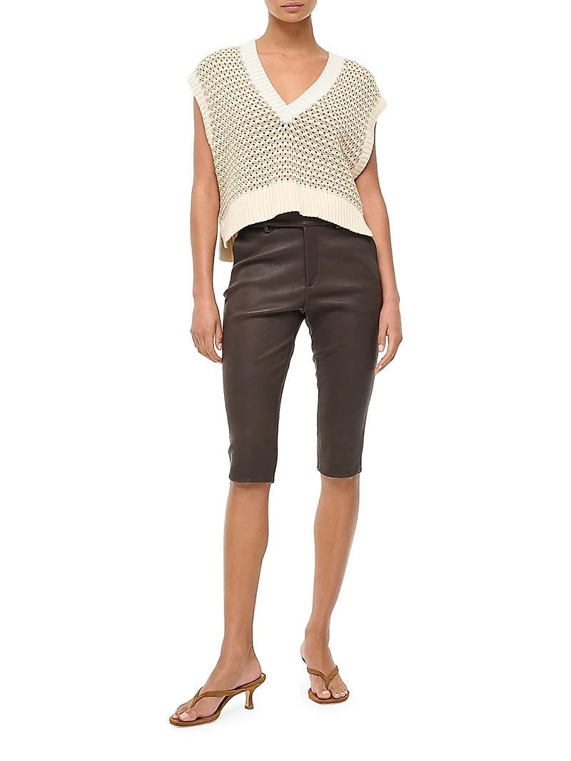 Americana Striped Crochet Crop Sweater