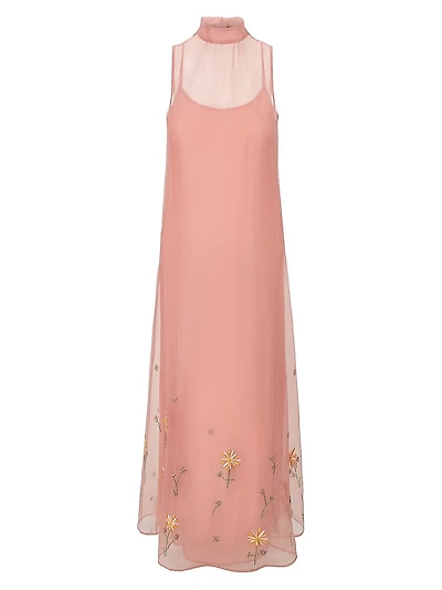 Albee Floral Beaded Organza Gown