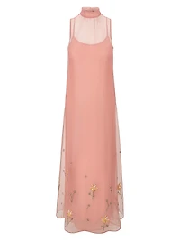 Albee Floral Beaded Organza Gown