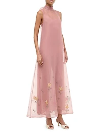 Albee Floral Beaded Organza Gown