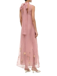Albee Floral Beaded Organza Gown