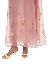 Albee Floral Beaded Organza Gown