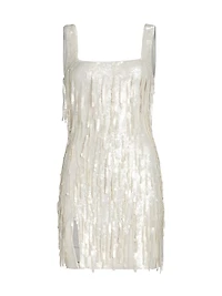 Le Sable Sequined Fringe-Trimmed Minidress
