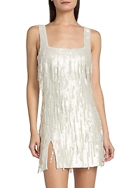 Le Sable Sequined Fringe-Trimmed Minidress