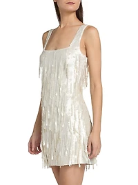 Le Sable Sequined Fringe-Trimmed Minidress