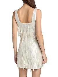 Le Sable Sequined Fringe-Trimmed Minidress