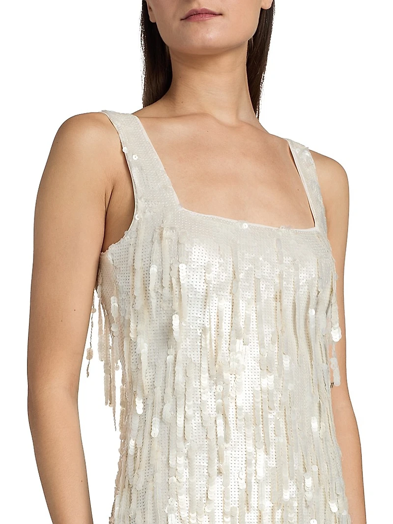 Le Sable Sequined Fringe-Trimmed Minidress