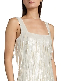 Le Sable Sequined Fringe-Trimmed Minidress