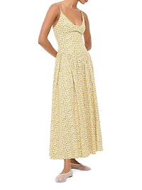 Dena Lemon Print Poplin Maxi Dress