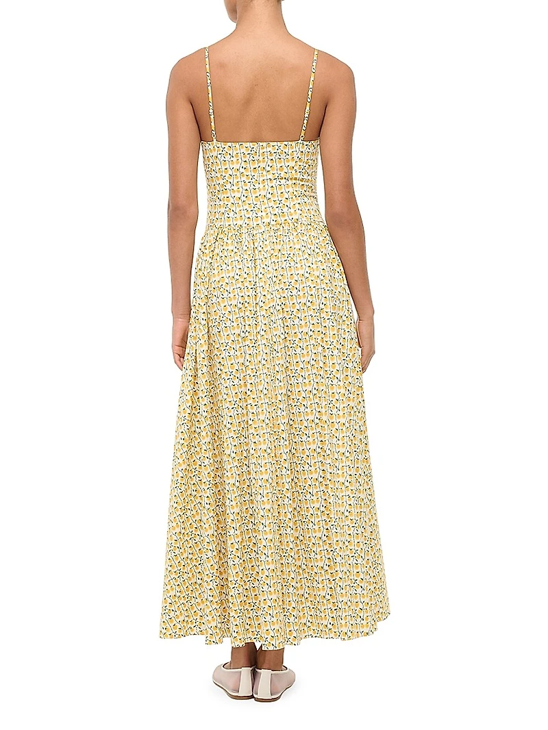 Dena Lemon Print Poplin Maxi Dress