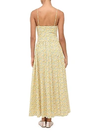 Dena Lemon Print Poplin Maxi Dress