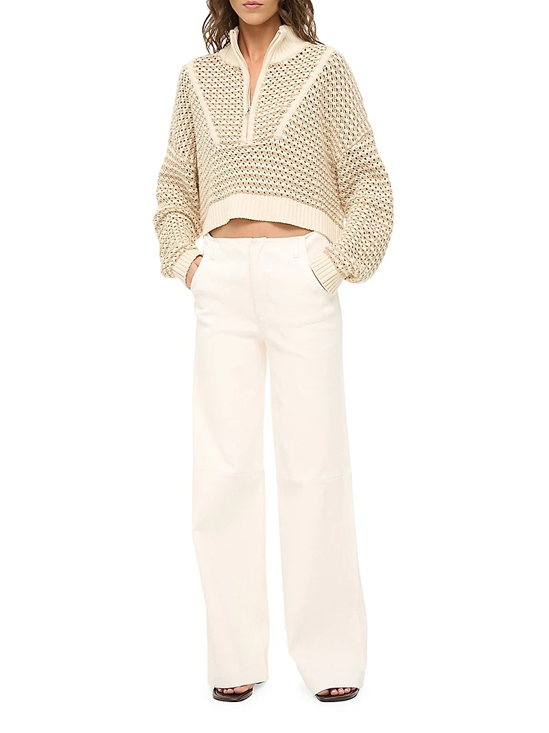 Hampton Striped Crochet Sweater