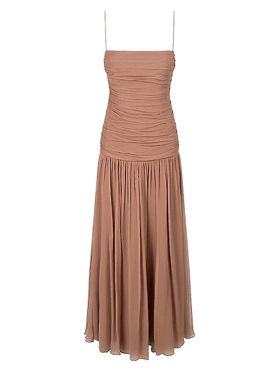 Dalton Shirred Drop-Waist Maxi Dress