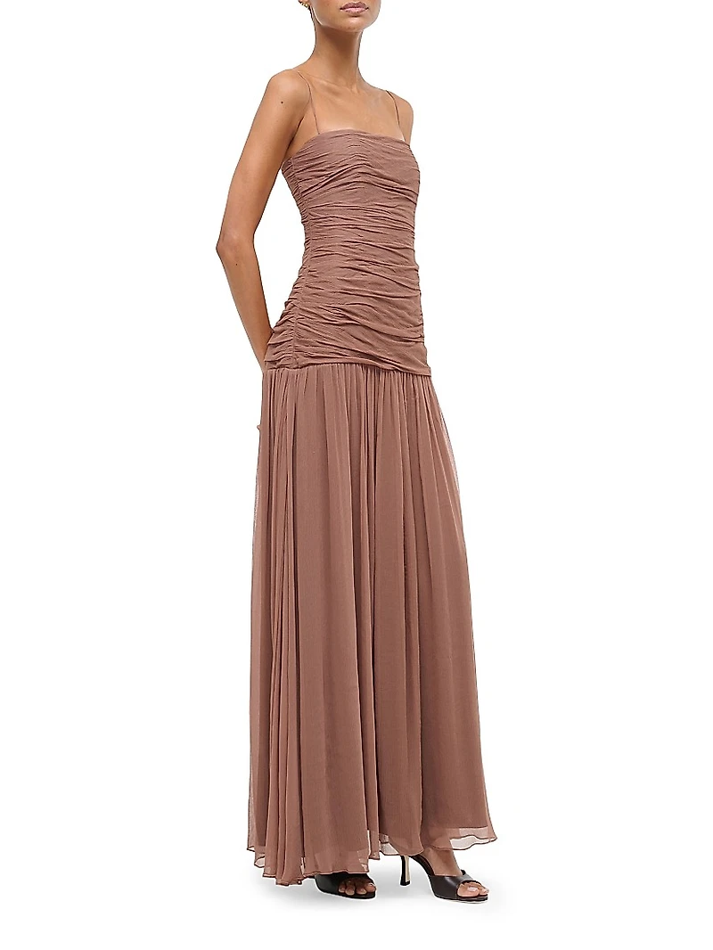 Dalton Shirred Drop-Waist Maxi Dress