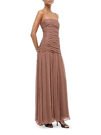 Dalton Shirred Drop-Waist Maxi Dress