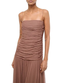 Dalton Shirred Drop-Waist Maxi Dress