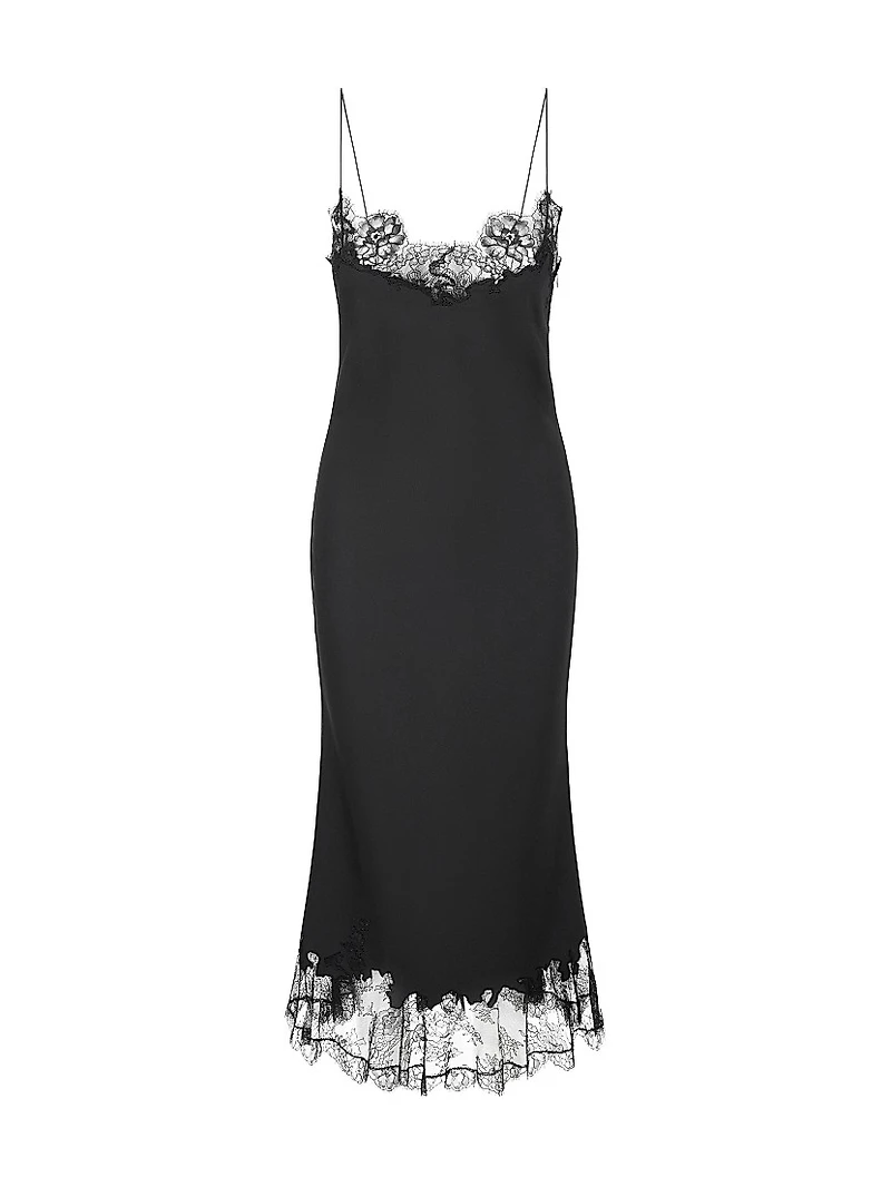 Nadia Lace-Trimmed Midi-Dress