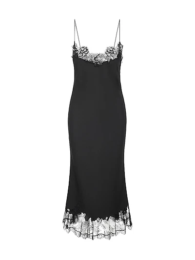 Nadia Lace-Trimmed Midi-Dress