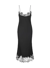 Nadia Lace-Trimmed Midi-Dress