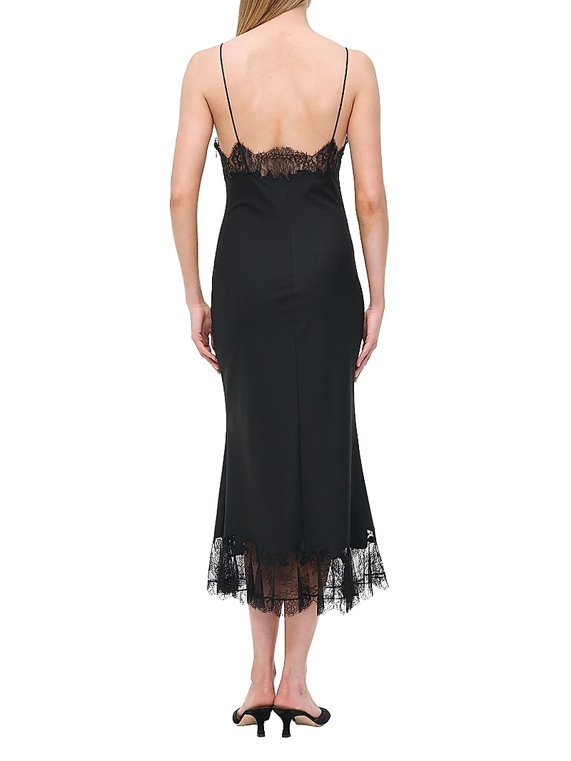 Nadia Lace-Trimmed Midi-Dress