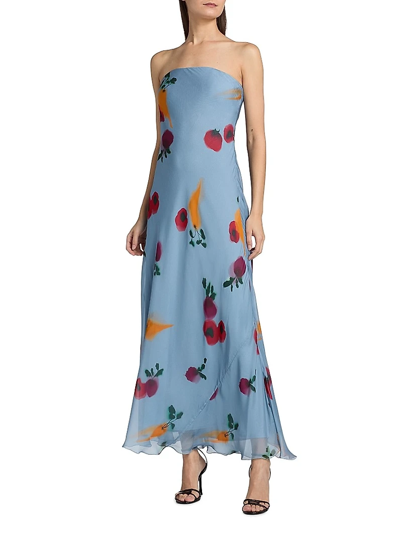 Cassie Chiffon Strapless Maxi Dress