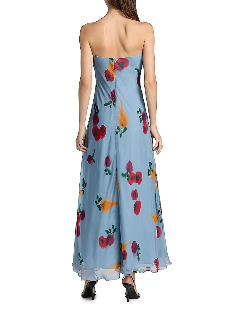 Cassie Chiffon Strapless Maxi Dress