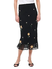 Angela Floral-Embellished Midi-Skirt