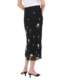 Angela Floral-Embellished Midi-Skirt