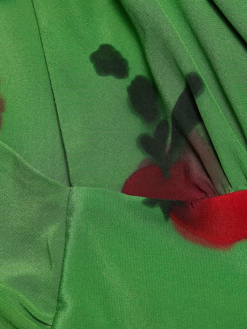 Lucca Tomato Silk Midi-Dress