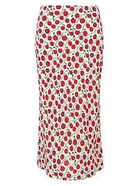 Angela Printed Bias-Cut Crepe Midi-Skirt