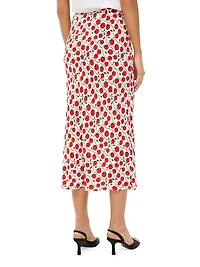 Angela Printed Bias-Cut Crepe Midi-Skirt