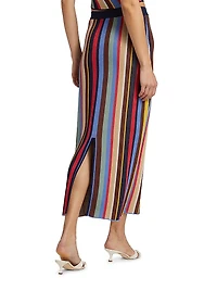 Karina Striped Knit Midi-Skirt