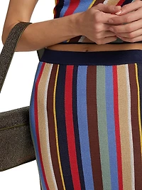 Karina Striped Knit Midi-Skirt