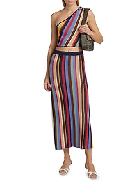 Karina Striped Knit Midi-Skirt