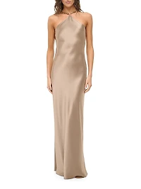 Cadence Beaded Satin Maxi Dress