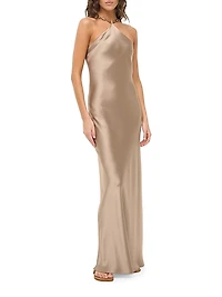 Cadence Beaded Satin Maxi Dress