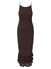 Bliss Knit Ruffle-Trim Maxi Dress
