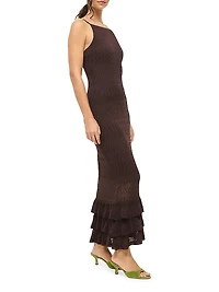 Bliss Knit Ruffle-Trim Maxi Dress
