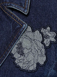 Milly Floral Appliqué Denim Jacket
