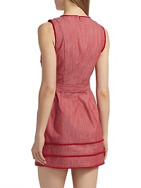 Mindie Cotton Denim Tie-Waist Minidress